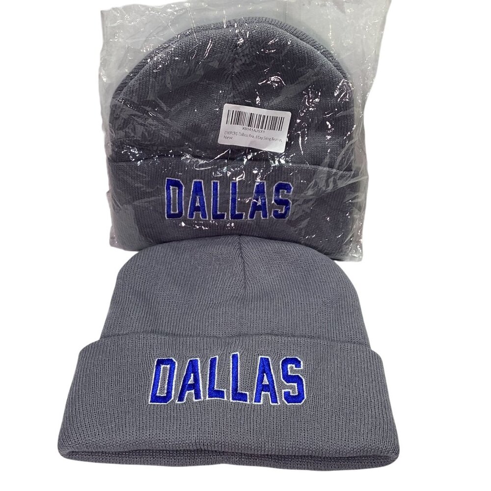 2 pcs Dallas Gray Blue White Knit Beanie Embroidered New Sealed Packaging NEW